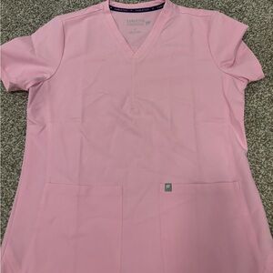 Fabletics Pink V-Neck Medical Scrub Top